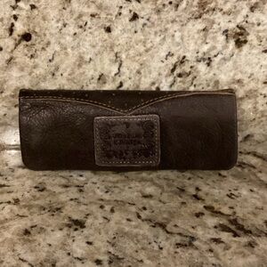 Elegant Dark Brown Leather Tobacco Pouch